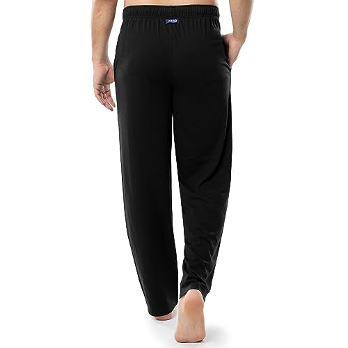IZOD Men's Jersey Knit Sleep Pant, Black, Large Tall