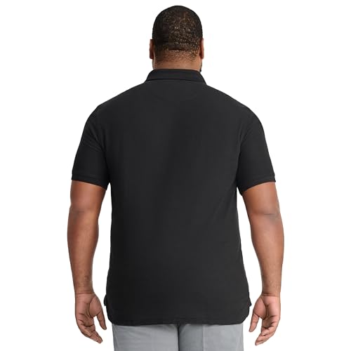IZOD Men's Big and Tall Advantage Performance Solid Polo, Black, Large Tall