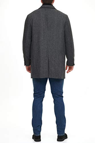 Dockers Men's Henry Wool Blend Top Coat (Regular and Big & Tall Sizes) , Charcoal Herringbone, X-Large Tall