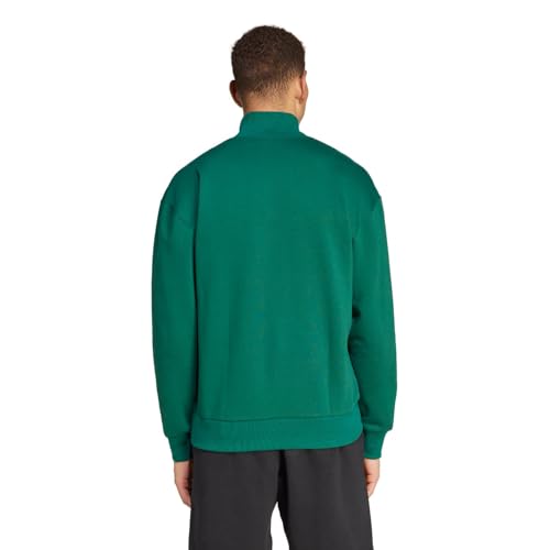 adidas Men's Tall Size All SZN Fleece Quarter-Zip Crewneck Swearshirt, Collegiate Green