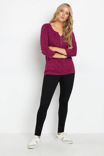 Long Tall Sally LTS Tall Ditsy Floral Henley Top Pink 4