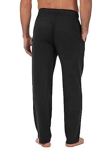 Fruit of the Loom men's Extended Sizes Jersey Knit Sleep Pant Pajama Bottom, Black/Black (2-pack), X-Large Tall US