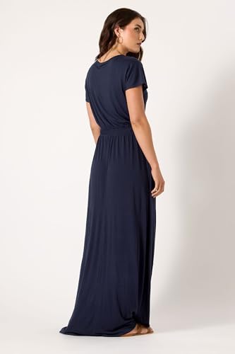 Long Tall Sally LTS Tall Shirred Waist Maxi Dress Navy 16