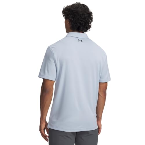 Under Armour Men's Tech Golf Polo, (455) Blue Calm / / Pitch Gray, Small Tall