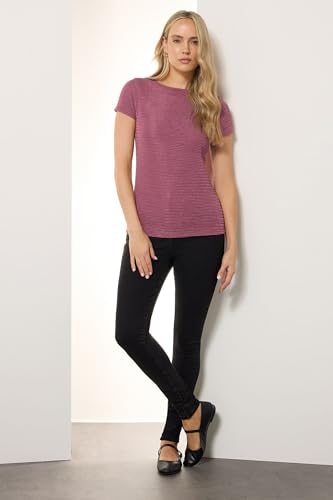 Long Tall Sally LTS Tall Textured Slash Neck Top Pink 10
