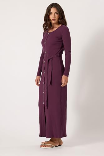 Long Tall Sally LTS Tall Ribbed Button Maxi Dress Red 12