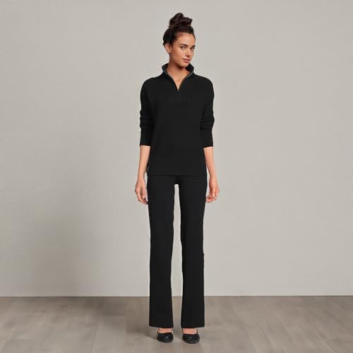 Lands' End Womens Starfish Straight Pants Black Tall X-Large