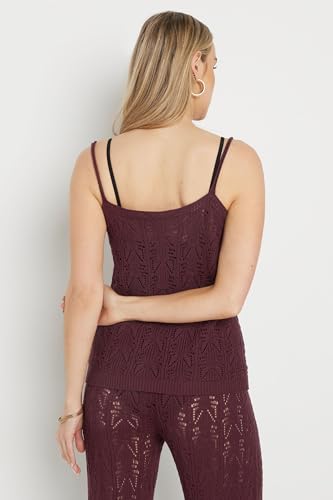 Long Tall Sally Lts Tall Pointelle Knit Button Cami Top Purple 14-16