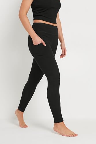 Long Tall Sally Lts Tall Active Ribbed Leggings & Undershirt Top Black 10