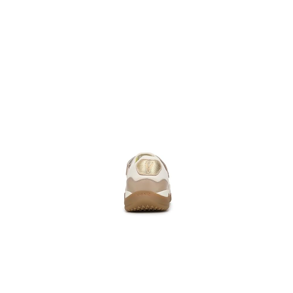 Ivory/Gold Leather & Suede
