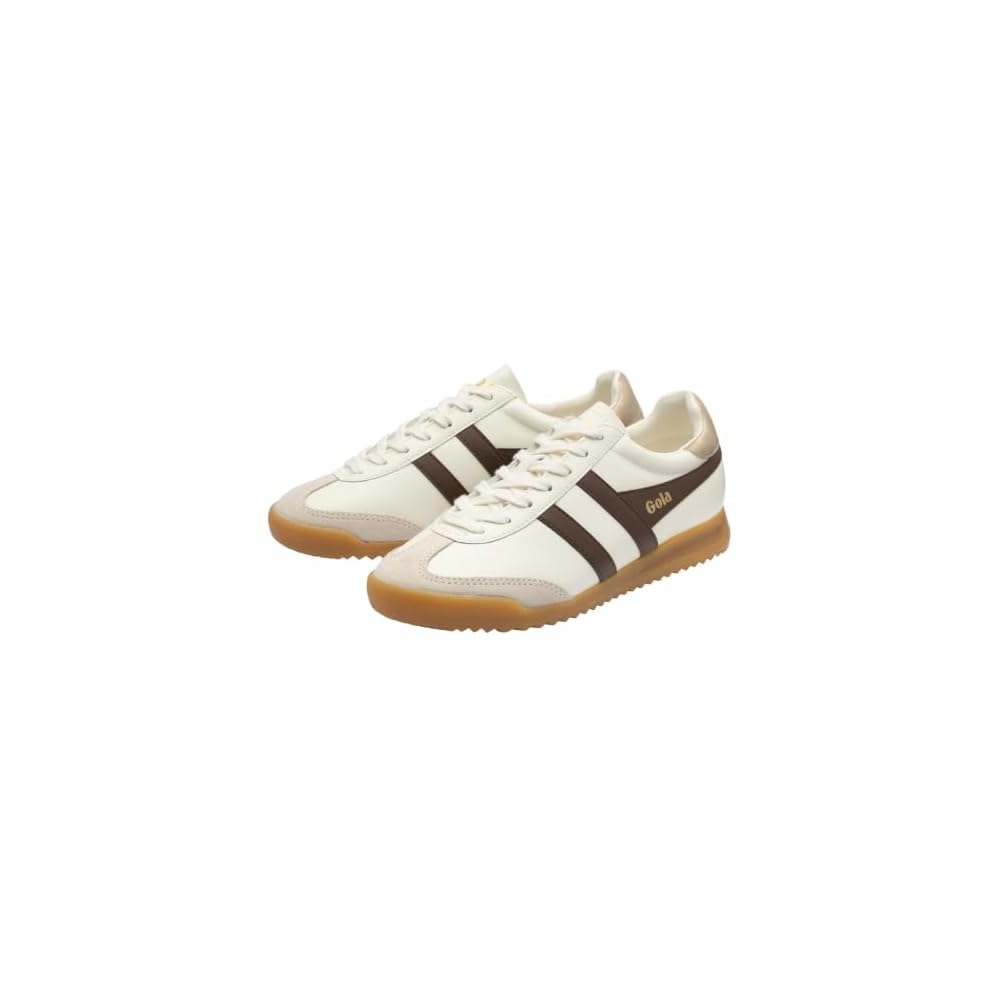 Off White/Dark Brown/Gold