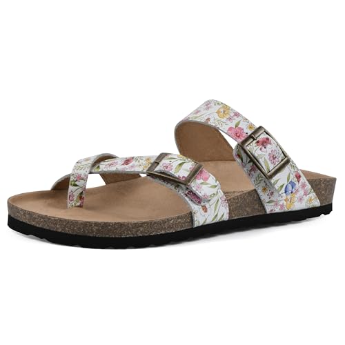 White/Multi Floral/Leather