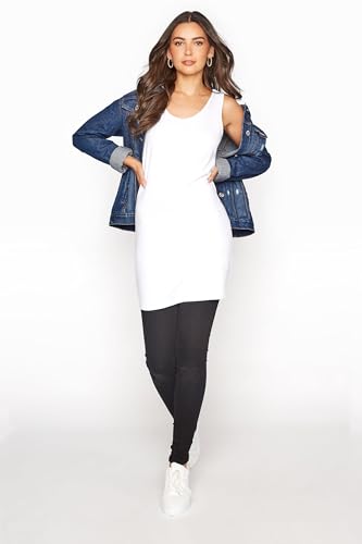 Long Tall Sally Women Tall Longline Undershirt Top White 6-8