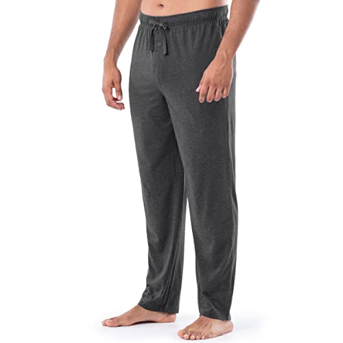 Fruit of the Loom Men's 1-Pack Extended Sizes Jersey Knit Sleep Pant (1 & 2 Packs), Charcoal Heather, X-Large Tall