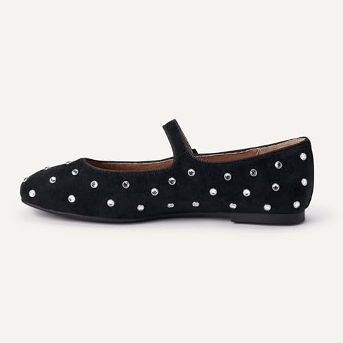 Black Faux Suede/Crystals