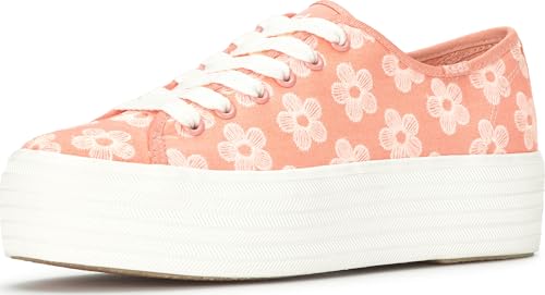 Neon Coral Floral Canvas