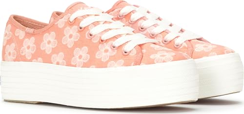 Neon Coral Floral Canvas