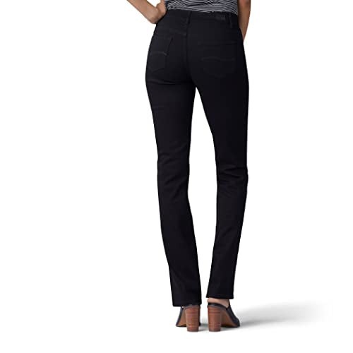 Lee Women's Ultra Lux Comfort with Flex Motion Straight Leg Jean Black 10 Long