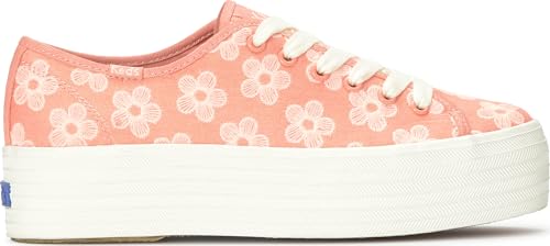 Neon Coral Floral Canvas