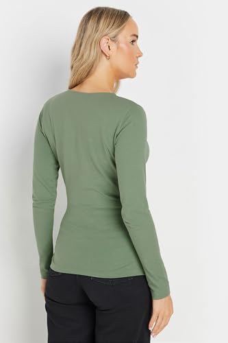 Long Tall Sally Lts Tall Long Sleeve Wrap Top Light Green 14