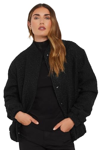 Long Tall Sally Lts Tall Boucle Bomber Jacket Black 8