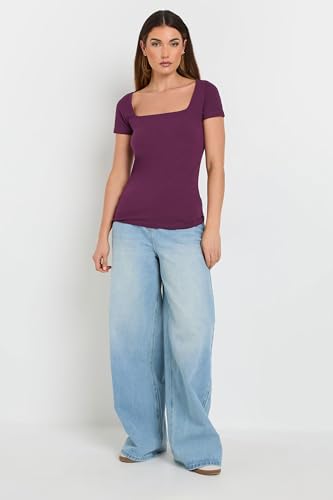 Long Tall Sally LTS Tall 2 Pack Fitted Square Neck Tops Beige 8