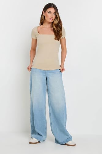 Long Tall Sally LTS Tall 2 Pack Fitted Square Neck Tops Beige 12