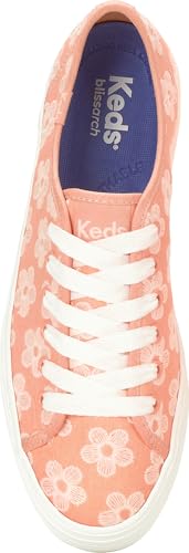 Neon Coral Floral Canvas