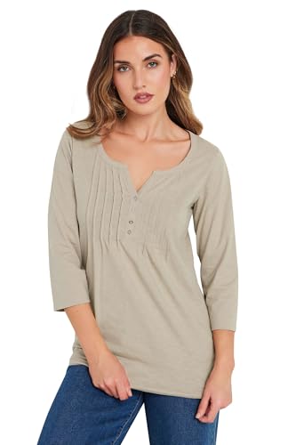 Long Tall Sally LTS Tall Henley Top Brown 16