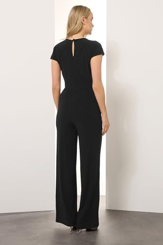Long Tall Sally LTS Tall Twist Front Wide Leg Jumpsuit Black 10