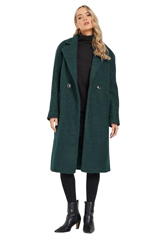 Long Tall Sally Lts Tall Boucle Wrap Midi Coat Green 6