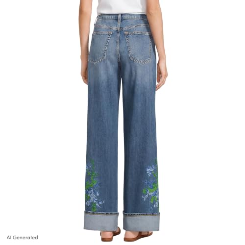 Embroidered/Medium Ocean Wash
