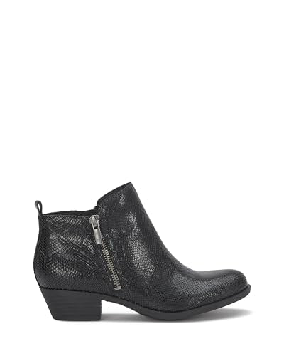 Black Snake Print Leather
