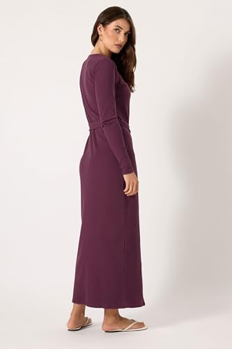 Long Tall Sally LTS Tall Ribbed Button Maxi Dress Red 18-20