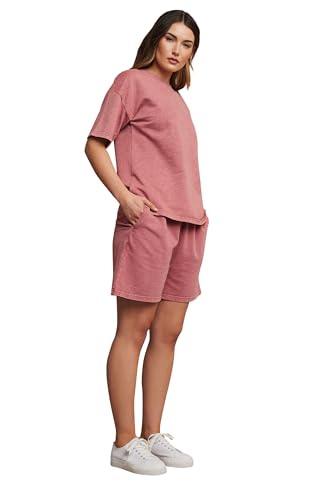 Long Tall Sally LTS Tall Acid Wash Short Sleeve Sweat T-Shirt Pink 10