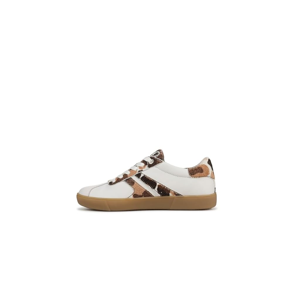 Warm White Leather/Brown Cow Print