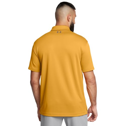 Under Armour Men's Tech Golf Polo, (711) Golden Yellow / / Pitch Gray, X-Large Tall