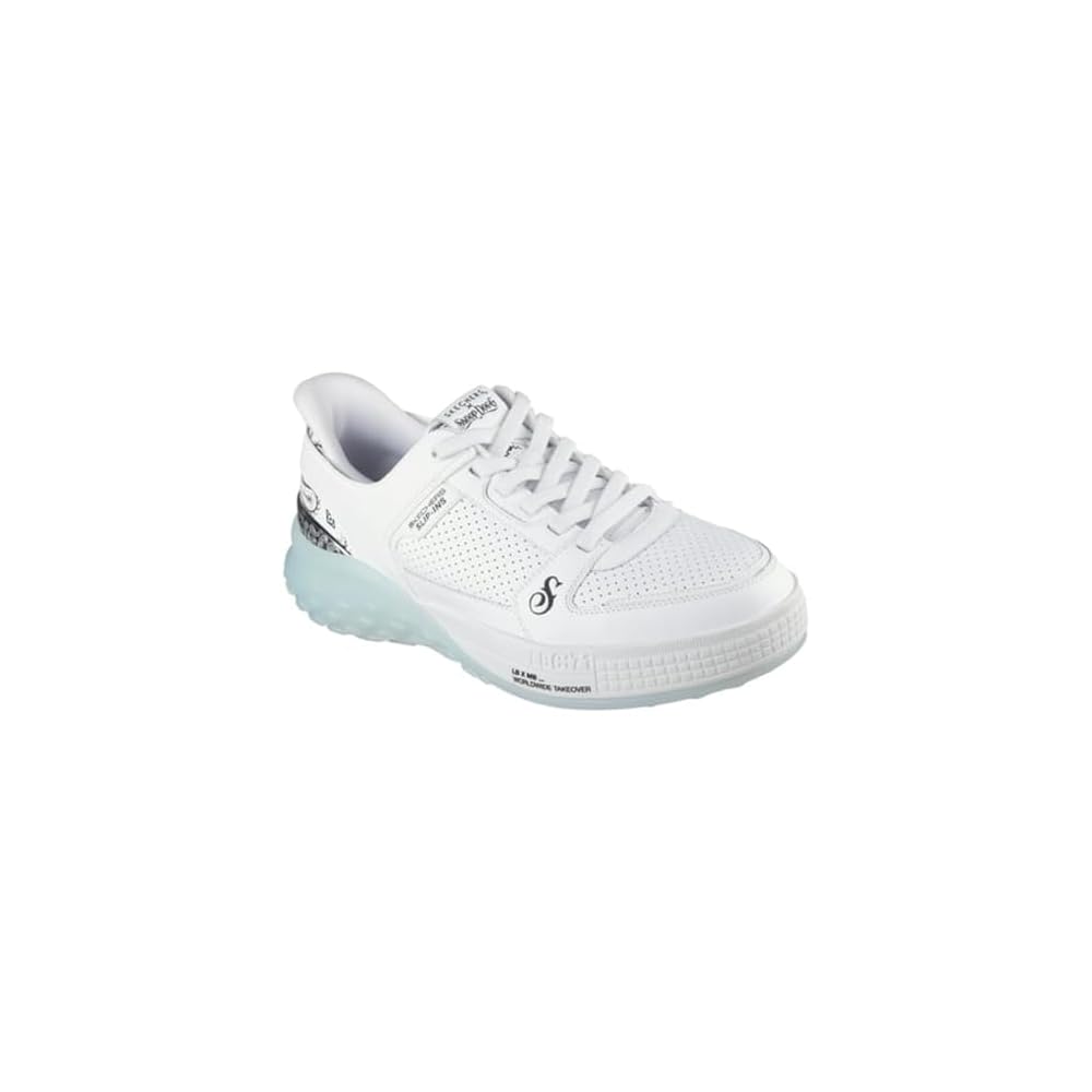 White Leather Ice Blue Trim