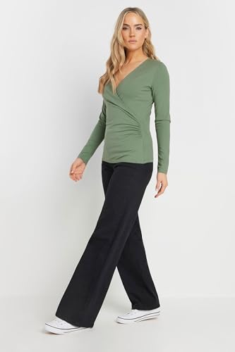 Long Tall Sally Lts Tall Long Sleeve Wrap Top Light Green 14