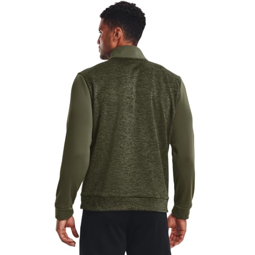 Under Armour Men's Armour Fleece Twist Quarter Zip, (390) Marine OD Green / / Black, Medium
