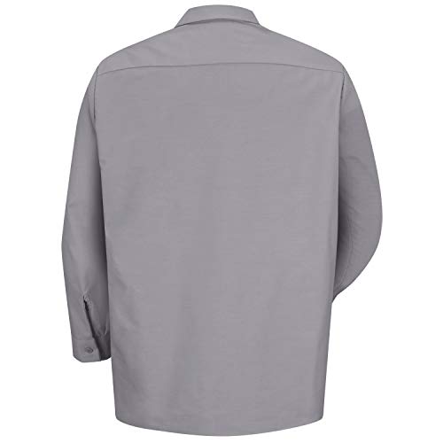 Red Kap Men's Size Industrial Work Shirt, Regular Fit, Long Sleeve, Silver Grey, Large/Tall
