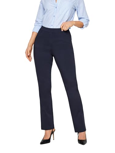 Long Tall Sally LTS Tall Women's Stretch Straight Leg Pants Blue 14