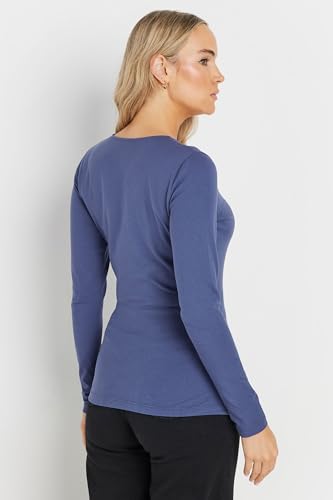 Long Tall Sally Lts Tall Long Sleeve Wrap Top Blue 8