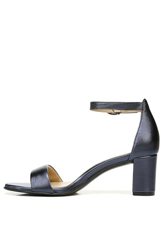 French Navy Metallic Leather