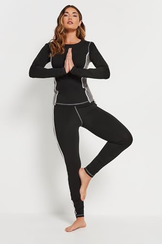 Long Tall Sally LTS Tall Active Colourblock Long Sleeve Top Black 10