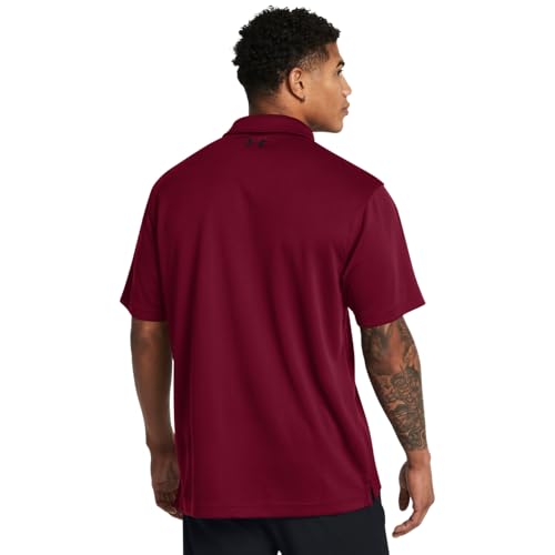 Under Armour Men's Tech Golf Polo, (625) Cardinal / / Black, X-Large Tall