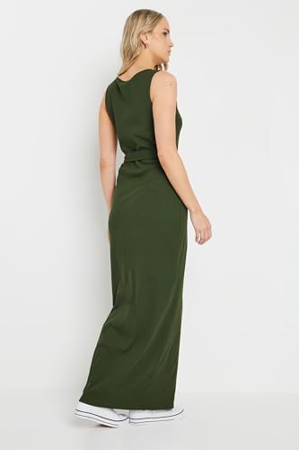Long Tall Sally LTS Tall Women's Ribbed Button Through Maxi Dress Khaki 14