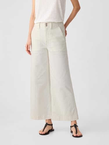 GAP Womens High Rise Wide Leg Jeans Vintage White 28 REG