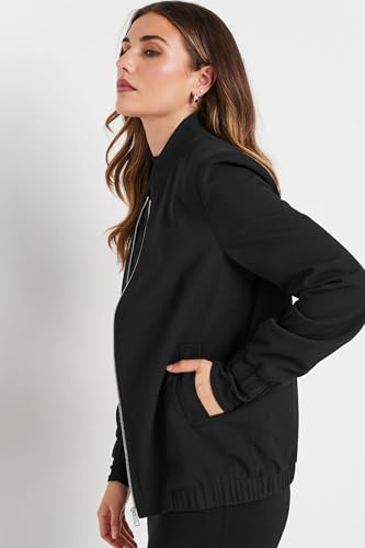 Long Tall Sally LTS Tall Scuba Zip Bomber Jacket Black 16