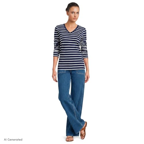 Deep Sea/Ivory Breton Stripe